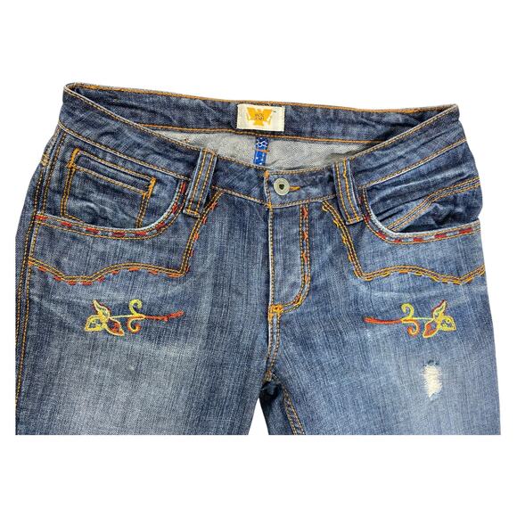 Antik Denim Women’s Embroidered Bootcut Jeans | Y2K Boho Festival Retro - Picture 3 of 7